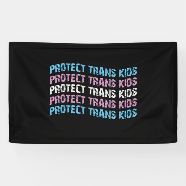 Schutz von Trans Kids - Trans Flag Wave Banner (Horizontal)