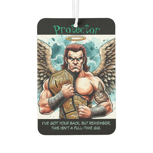 Schütze Angel Beruflich Wrestler Autolufterfrischer (Rückseite)