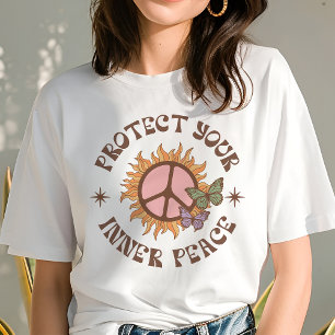 Schütze deinen inneren Frieden Retro Boho Sonne Tri-Blend Shirt