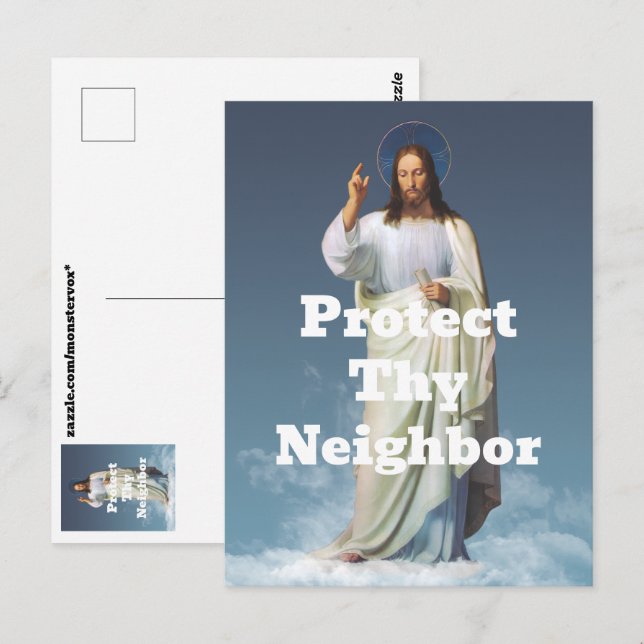 Schütze deinen Nachbarn Postkarte (Vorne/Hinten)