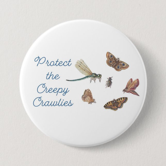 Schütze den Gruseligen Kriecher Pin Button (Vorderseite)