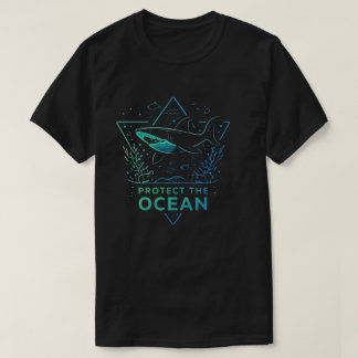 Schütze den Ozean - Neon-Hai-Schutzkonzept T-Shirt