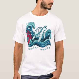 Schütze die Blaue Meeresschildkröte Ozean Erhaltun T-Shirt