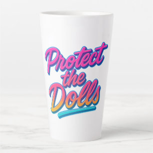 Schütze die Puppen Neon Retro Art Milchtasse