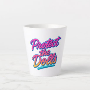 Schütze die Puppen Neon Retro Art Milchtasse