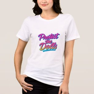 Schütze die Puppen Neon Retro Art Tri-Blend Shirt