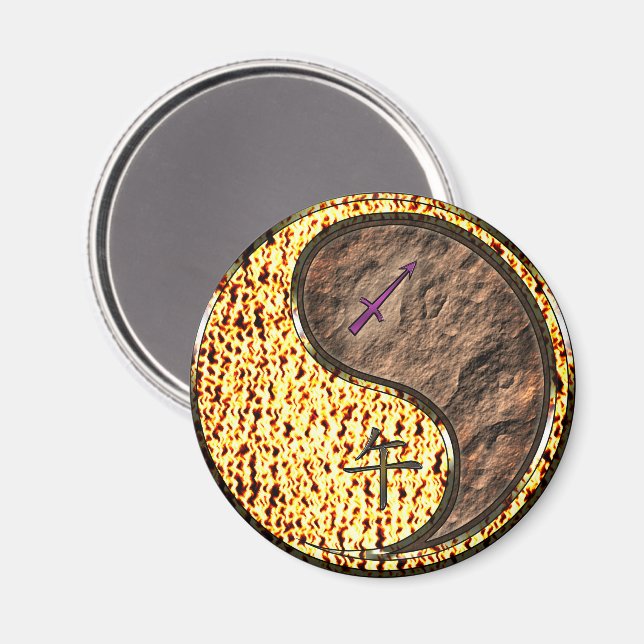 Schütze & Erde Pferd Magnet (Vorderseite/Rückseite)