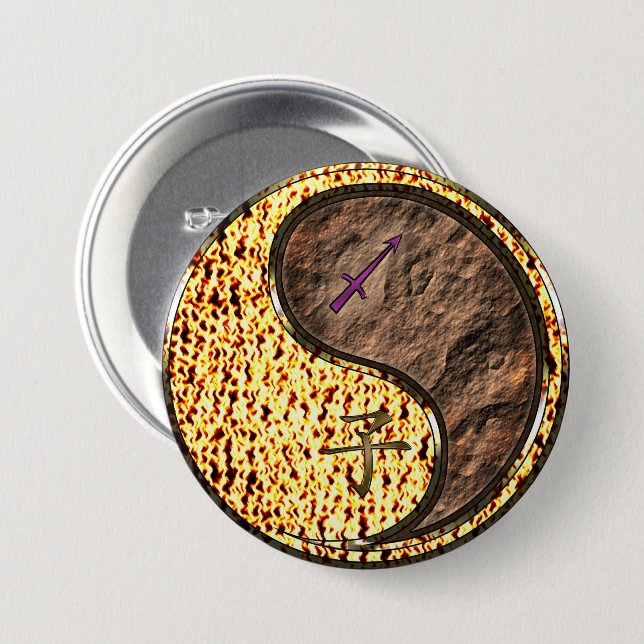 Schütze & Erde Ratte Button (Vorne & Hinten)