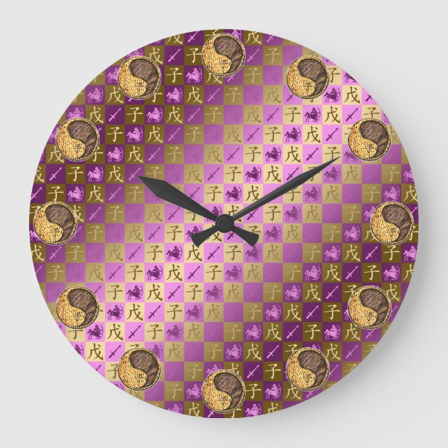 Schütze & Erde Ratte Große Wanduhr (Vorderseite)