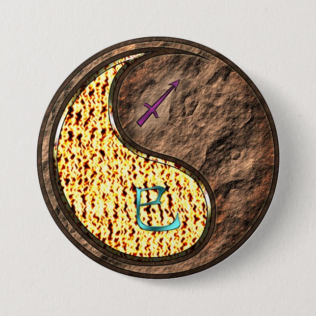 Schütze & Erde Schlange Button (Vorderseite)