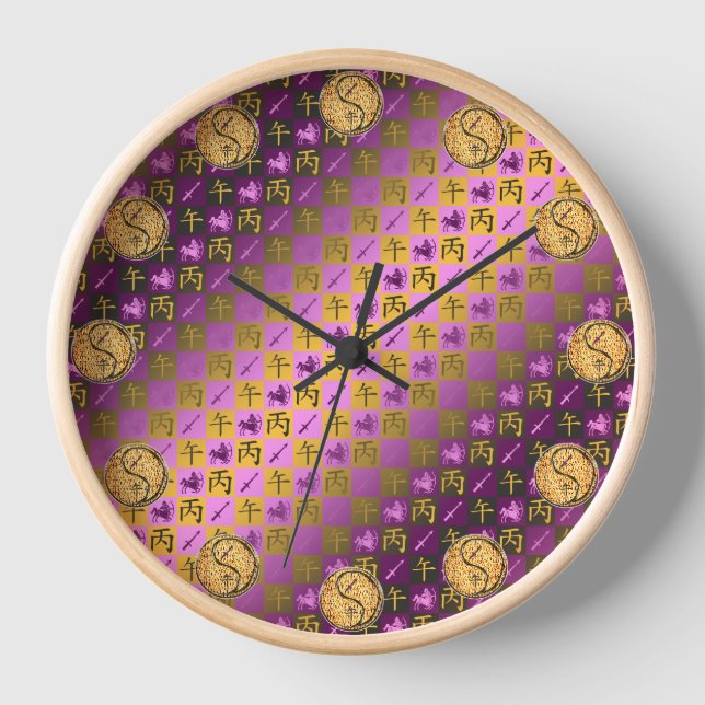 Schütze & Feuerpferd Uhr (Vorderseite)