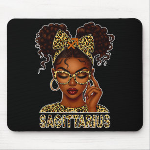 Schütze Frau Schwarzes Mädchen Leopard Bogen Tierk Mousepad