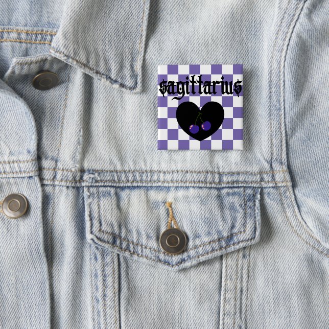 Schütze Gothic Ästhetik Karierte Kirschen  Button (Beispiel)