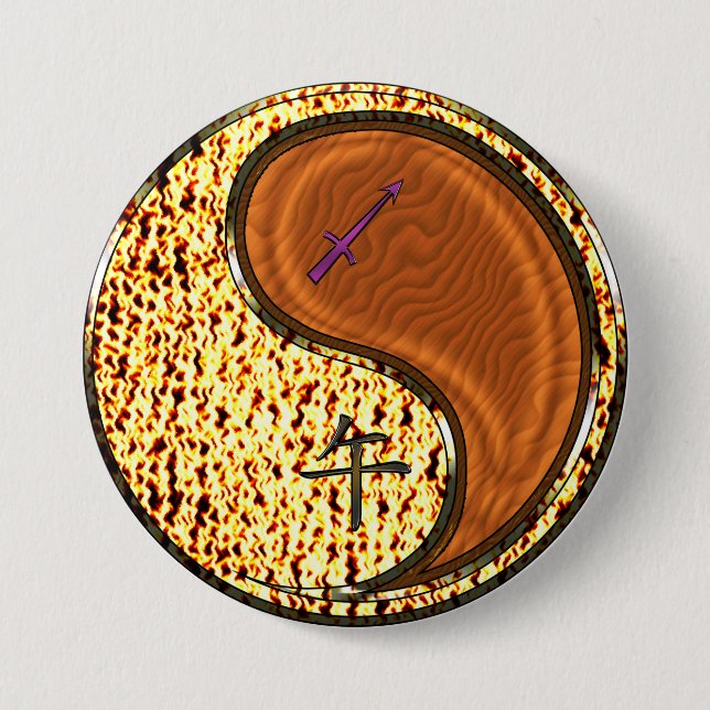 Schütze & Holzpferd Button (Vorderseite)