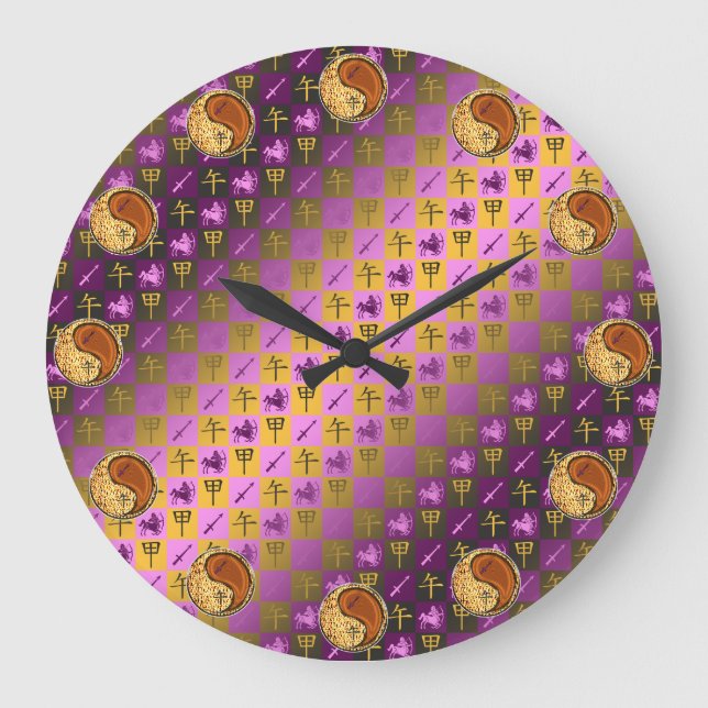 Schütze & Holzpferd Große Wanduhr (Vorderseite)