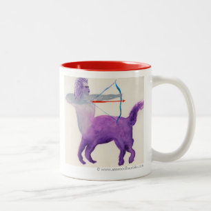 Schütze-lila Tierkreis-Symbol Zweifarbige Tasse