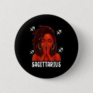 Schütze Loc'd Schwarze Frau Bete Christlicher Tier Button