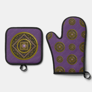 Schütze-Mandala Ofenhandschuh & Topflappen-Set