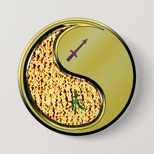 Schütze & Metall Ziege Button