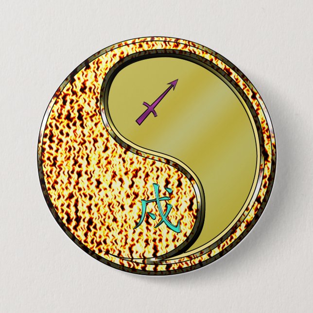 Schütze & Metallhund Button (Vorderseite)