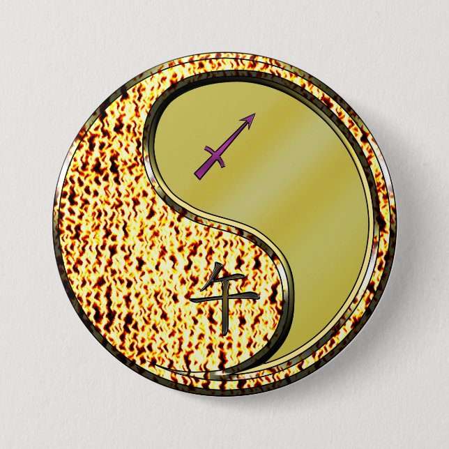 Schütze & Metallpferd Button (Vorderseite)