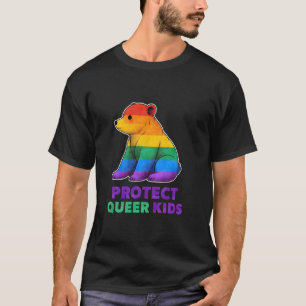 Schütze queere Kinder LGBTQ Bär Regenbogen Gay Pri T-Shirt