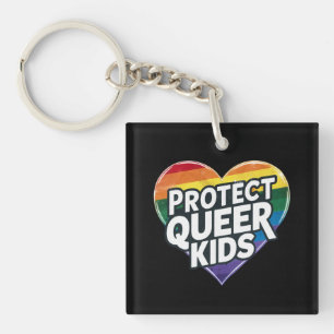 Schütze queere Kinder  Regenbogenherz  LGBT Stolz  Schlüsselanhänger