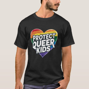 Schütze queere Kinder Regenbogenherz LGBT Stolz T-Shirt