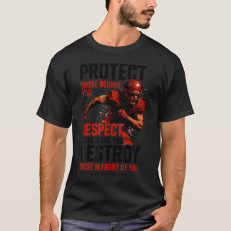 Schütze Respektiere Zerstöre Offensiver Lineman Lu T-Shirt