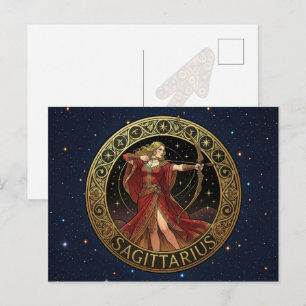 Schütze Schütze Sternzeichen Symbol für sie Postkarte
