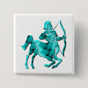 Schütze-Tierkreis-Quadrat-Button Button