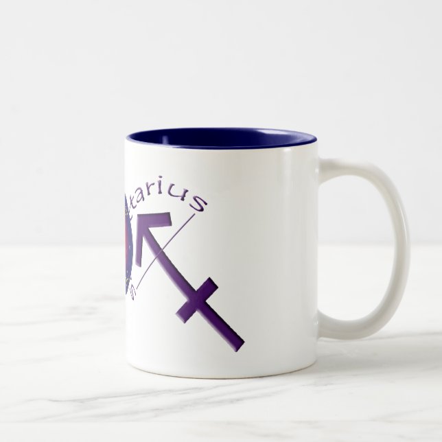 Schütze-Tierkreis-Symbol-Tasse Zweifarbige Tasse (Rechts)