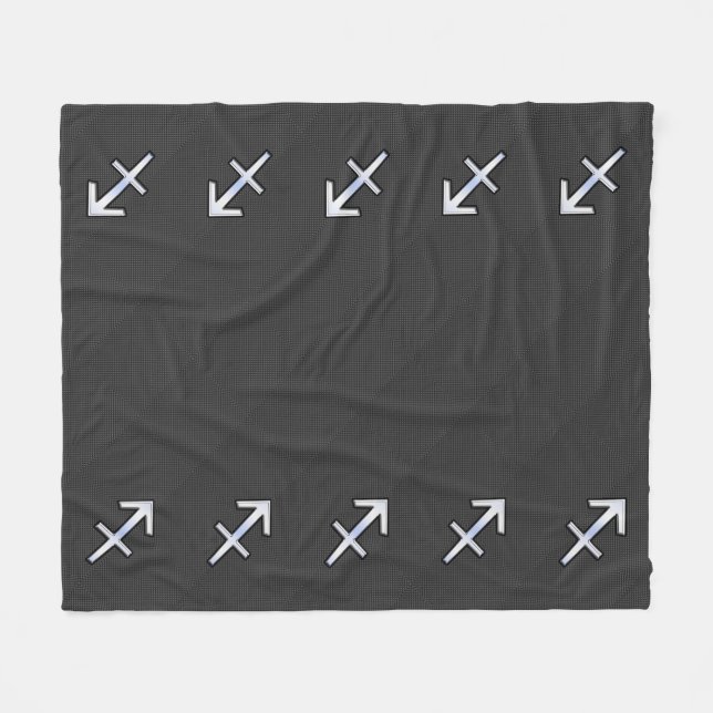 Schütze-Tierkreis-Zeichen-Kohlenstoff-Faser-Art Fleecedecke (Vorderseite (Horizontal))