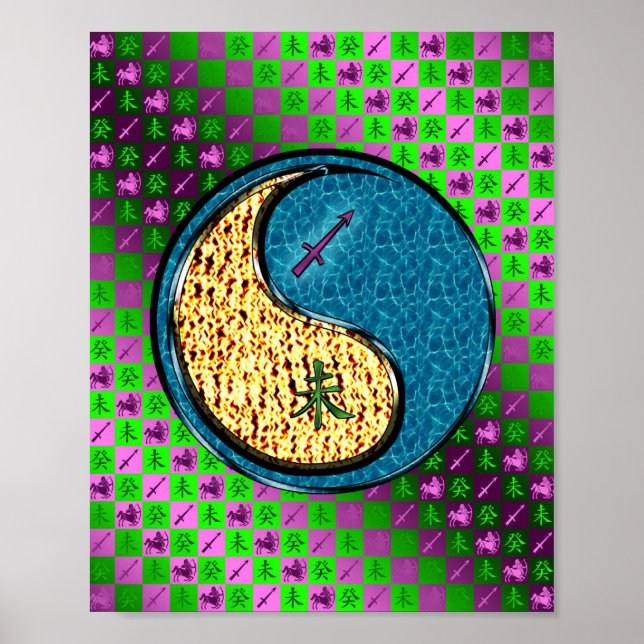 Schütze und Wasserziege Poster (Vorne)