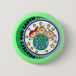 Schütze unsere Erde T-Shirts und Geschenke Button