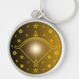 Schütze-Zodiac-Emblem Minimales Himmelsymbol Schlüsselanhänger