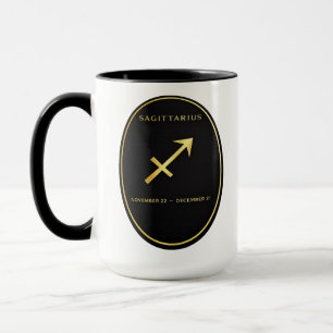 Schütze-Zodiac-Gold-Oval-Emblem-Tasse Luxus A Tasse