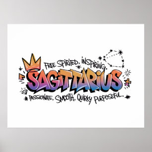 Schütze Zodiac Graffiti Poster