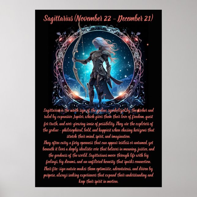 Schütze Zodiac Kunst Poster (Vorne)
