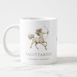 Schütze-Zodiac-Personalisierter Name & Geburtsdatu Jumbo-Tasse