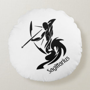 Schütze-Zodiac-Symbol und -Zeichen Rundes Kissen