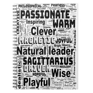 Schütze Zodiac Word Cloud Inspiration  Notizblock