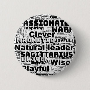 Schütze-Zodiac-Wortwolken-Inspiration Button