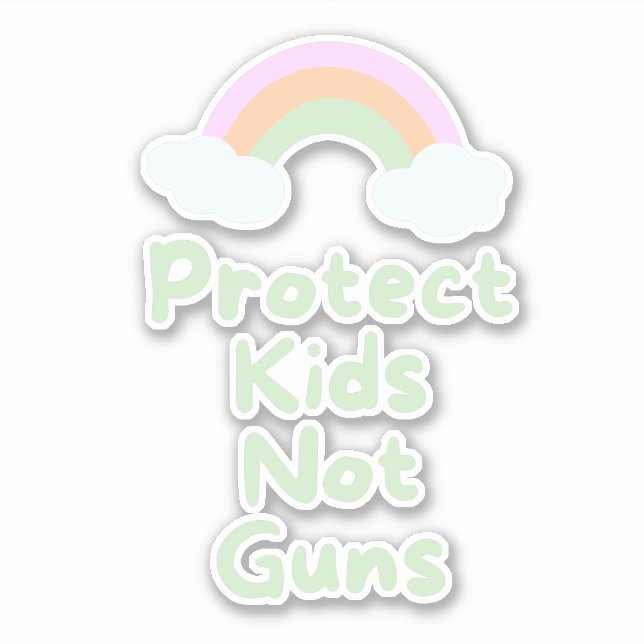 Schützen Kinder nicht Waffen Word Art Vinyl Decal Aufkleber (Vorderseite)