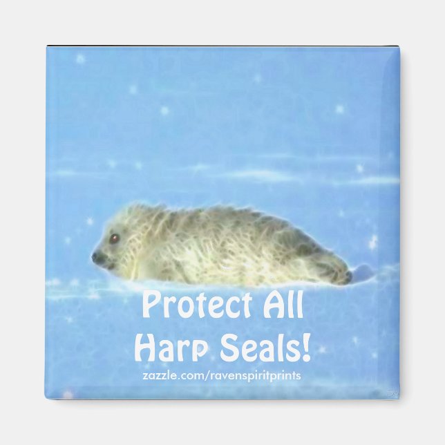 Schützen Sie alle HarfenSiegel! Wildlife Magnet (Vorne)