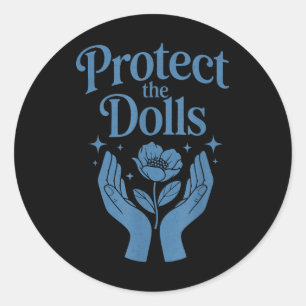 Schützen Sie das Empowerment-Design von Dolls Runder Aufkleber