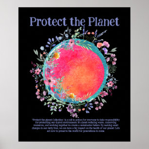 SCHÜTZEN SIE DAS PLANET RETTEND EARTH Earth Day Ar Poster