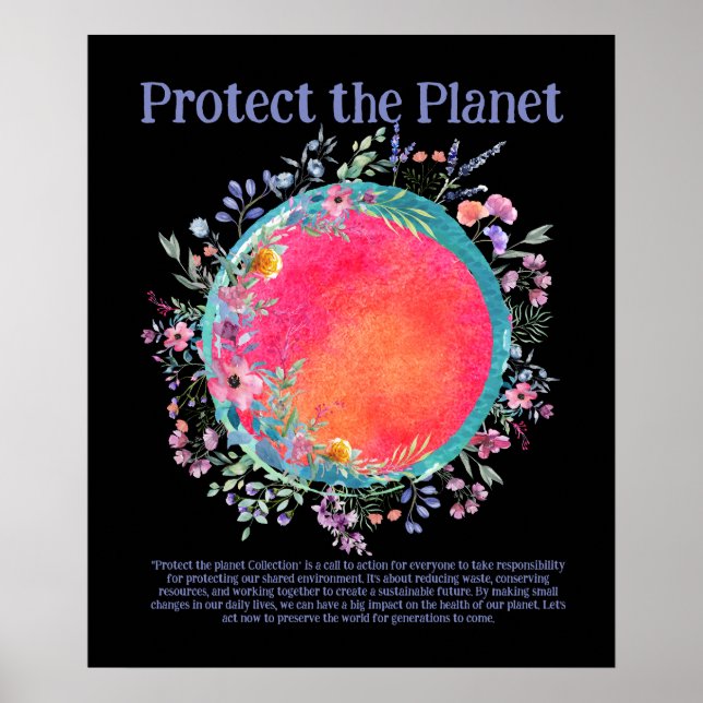 SCHÜTZEN SIE DAS PLANET RETTEND EARTH Earth Day Ar Poster (Vorne)