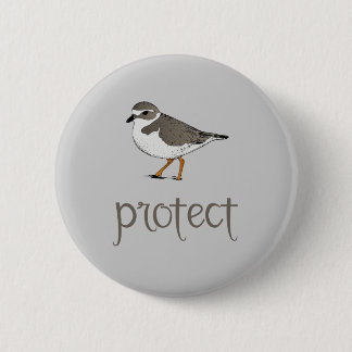 Schützen Sie den friedlicher Regenpfeifer-Vogel Button
