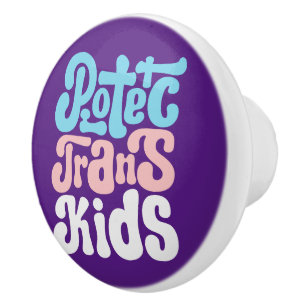 Schützen Sie den Trans Kids Knopf Keramikknauf